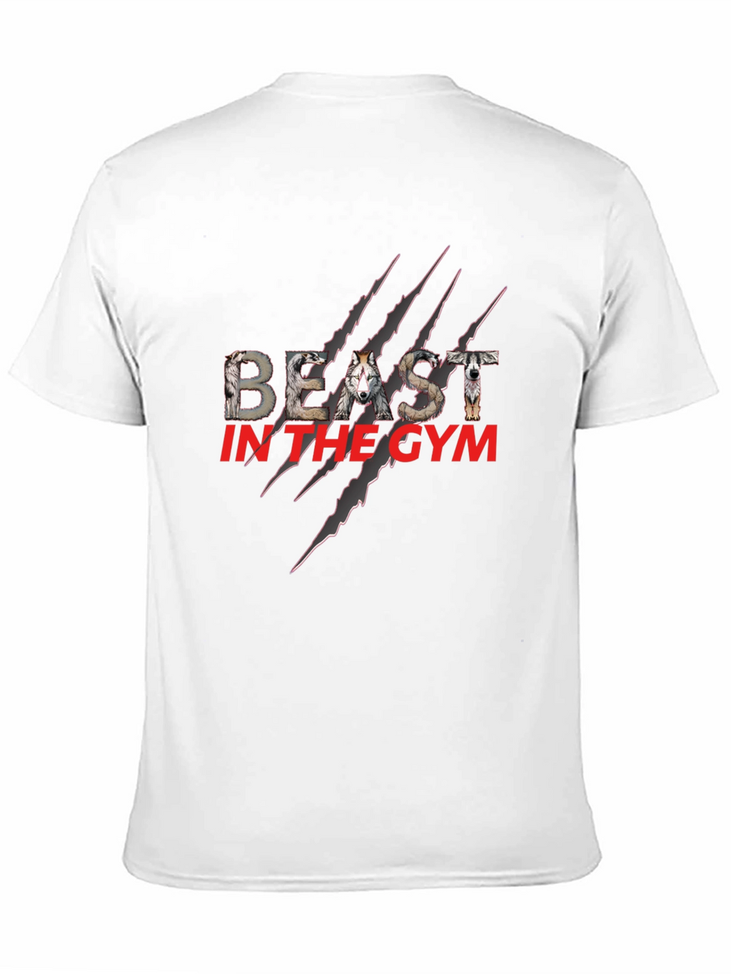 Beast in the Gym Graphic T-Shirt - Wolf Design