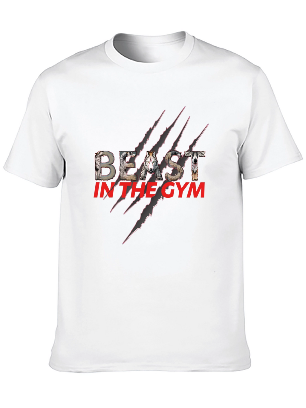 Beast in the Gym Graphic T-Shirt - Wolf Design