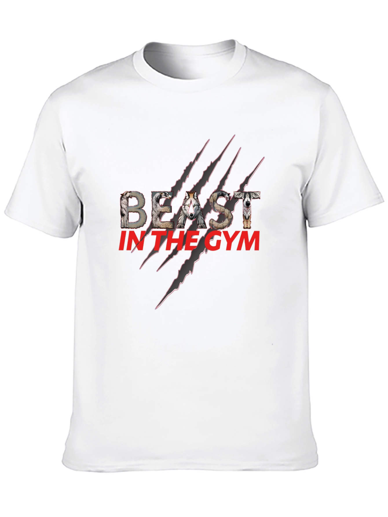 Beast in the Gym Graphic T-Shirt - Wolf Design