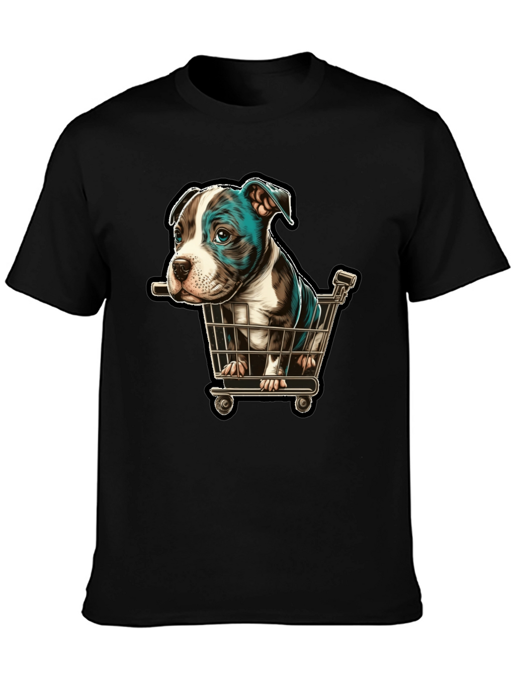 Puppy in Cart Graphic T-Shirt