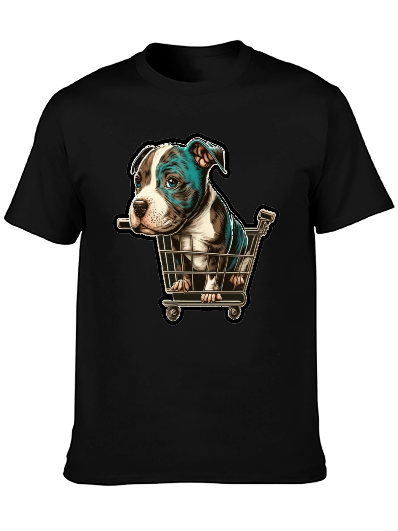 Puppy in Cart Graphic T-Shirt
