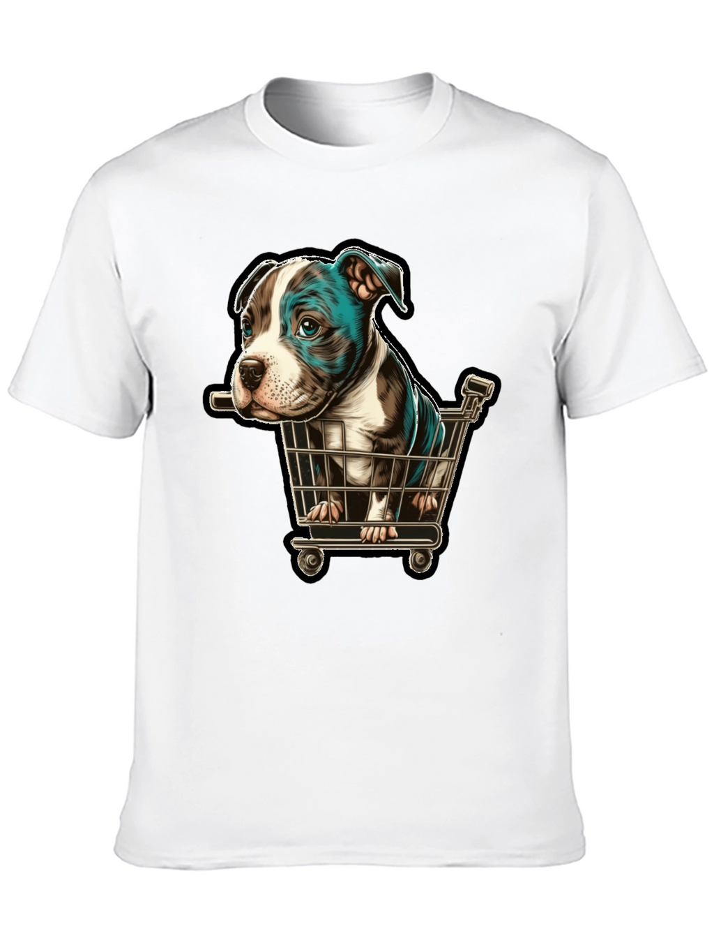 Puppy in Cart Graphic T-Shirt