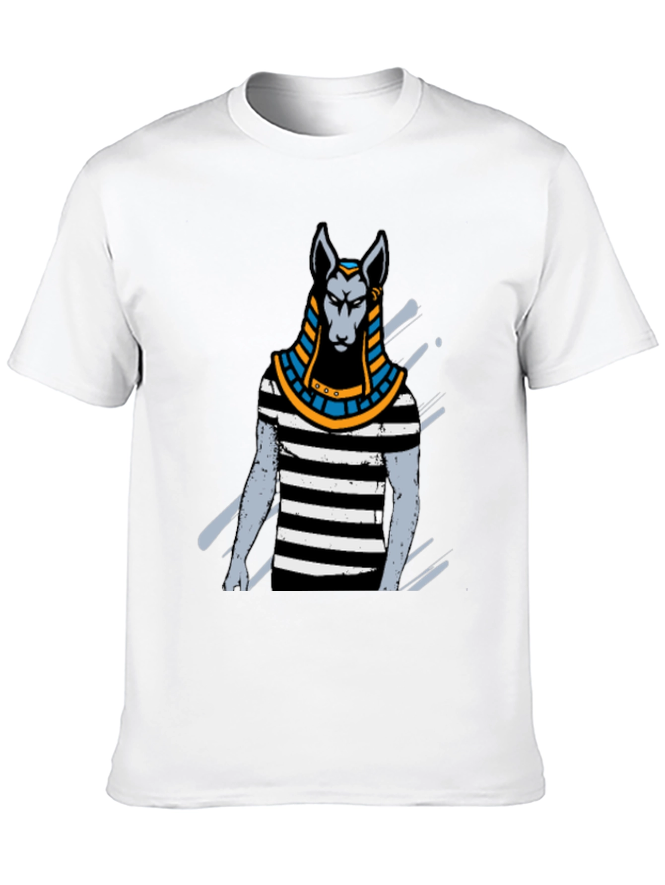 Anubis Striped Tee - Egyptian God T-Shirt