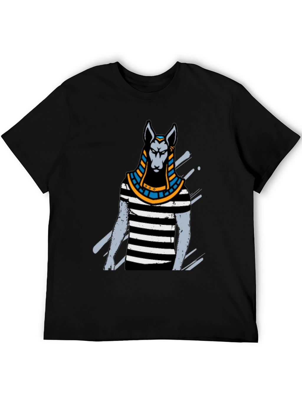Anubis Striped Tee - Egyptian God T-Shirt