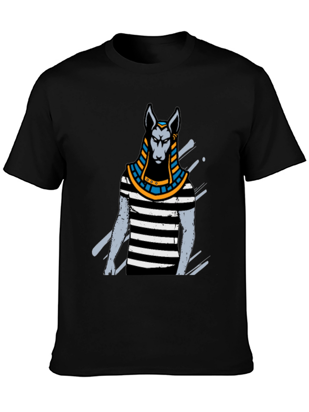 Anubis Striped Tee - Egyptian God T-Shirt