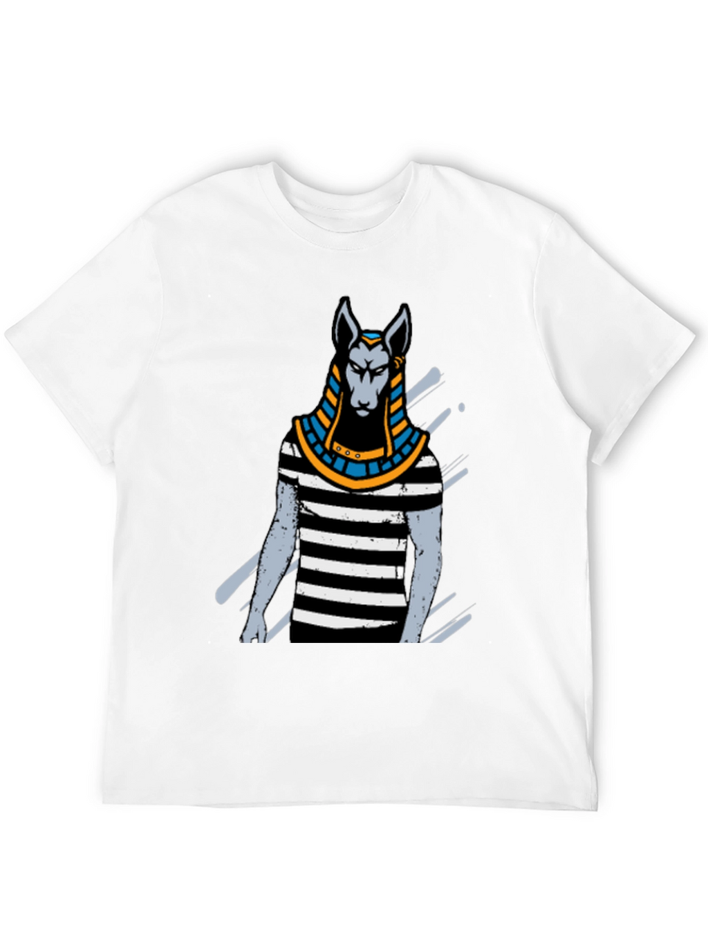 Anubis Striped Tee - Egyptian God T-Shirt