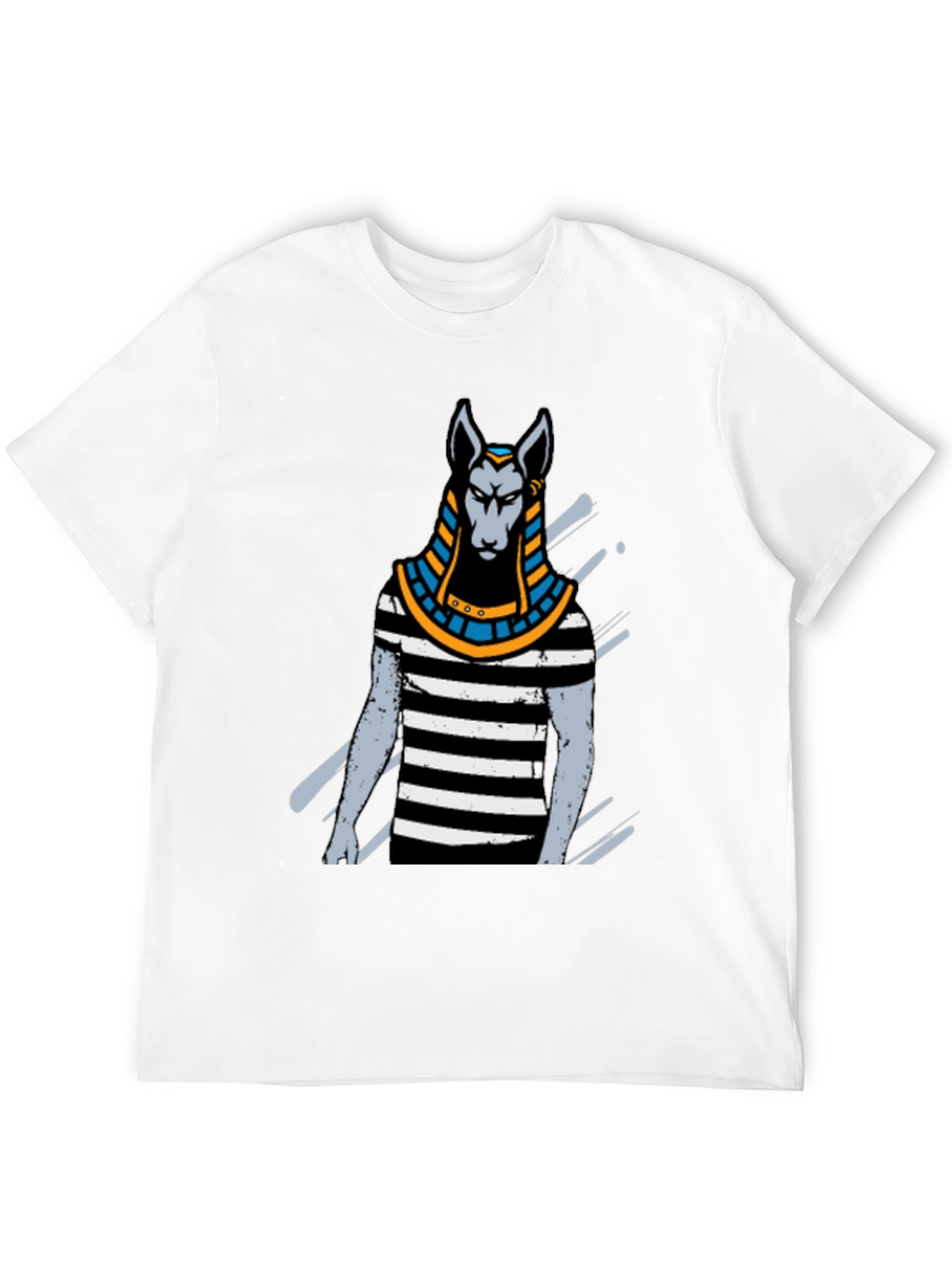 Anubis Striped Tee - Egyptian God T-Shirt