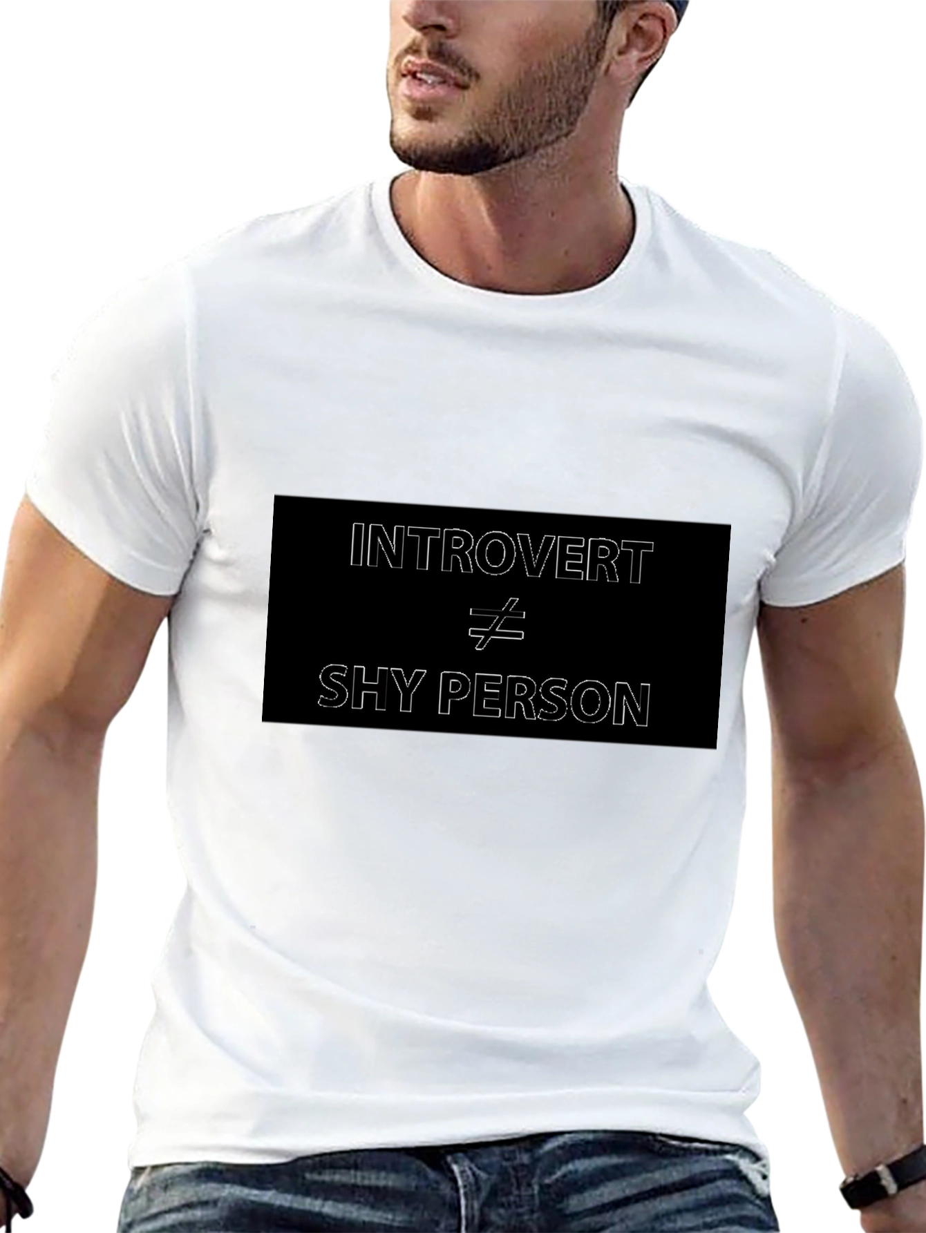 Introvert Not Shy T-Shirt - Mens Black Tee