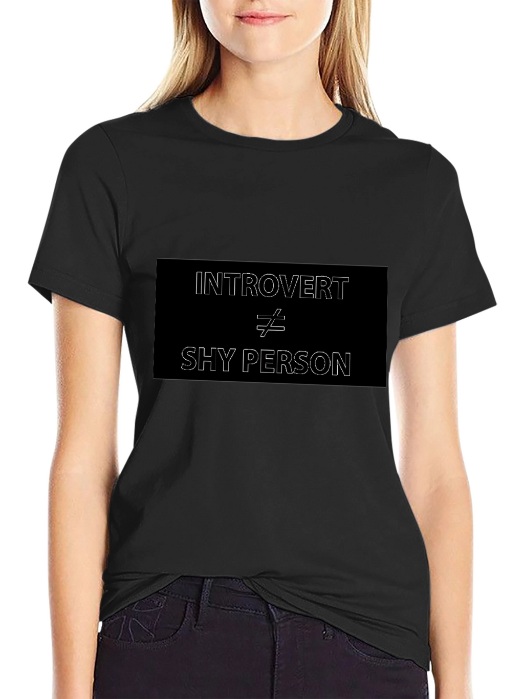 Introvert Not Shy T-Shirt - Mens Black Tee