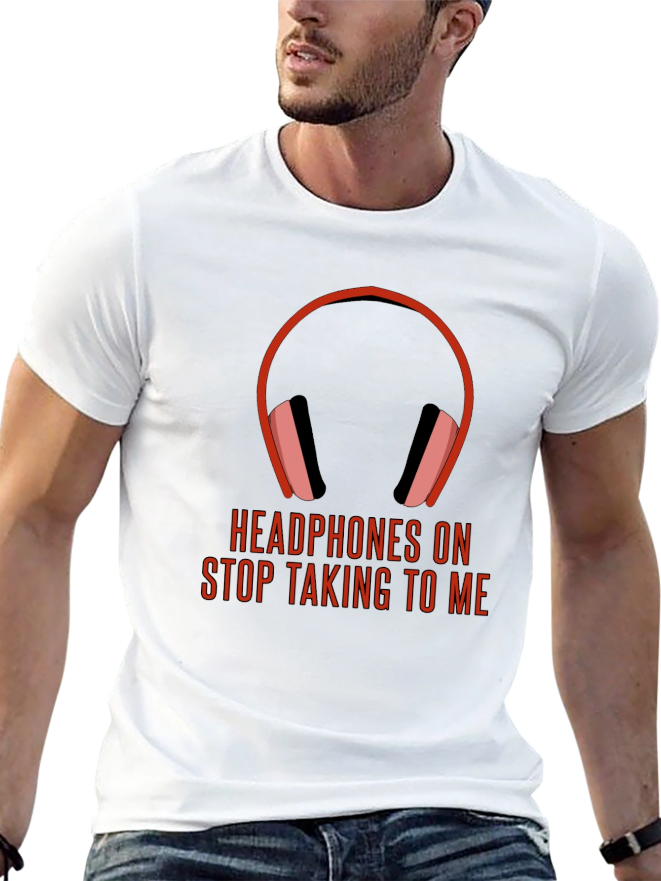Headphones On Graphic Tee - Introvert Humor T-Shirt