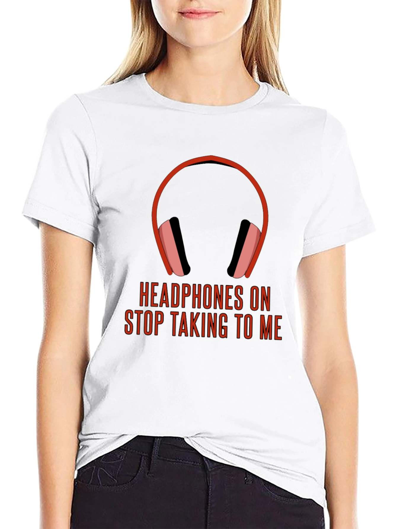 Headphones On Graphic Tee - Introvert Humor T-Shirt