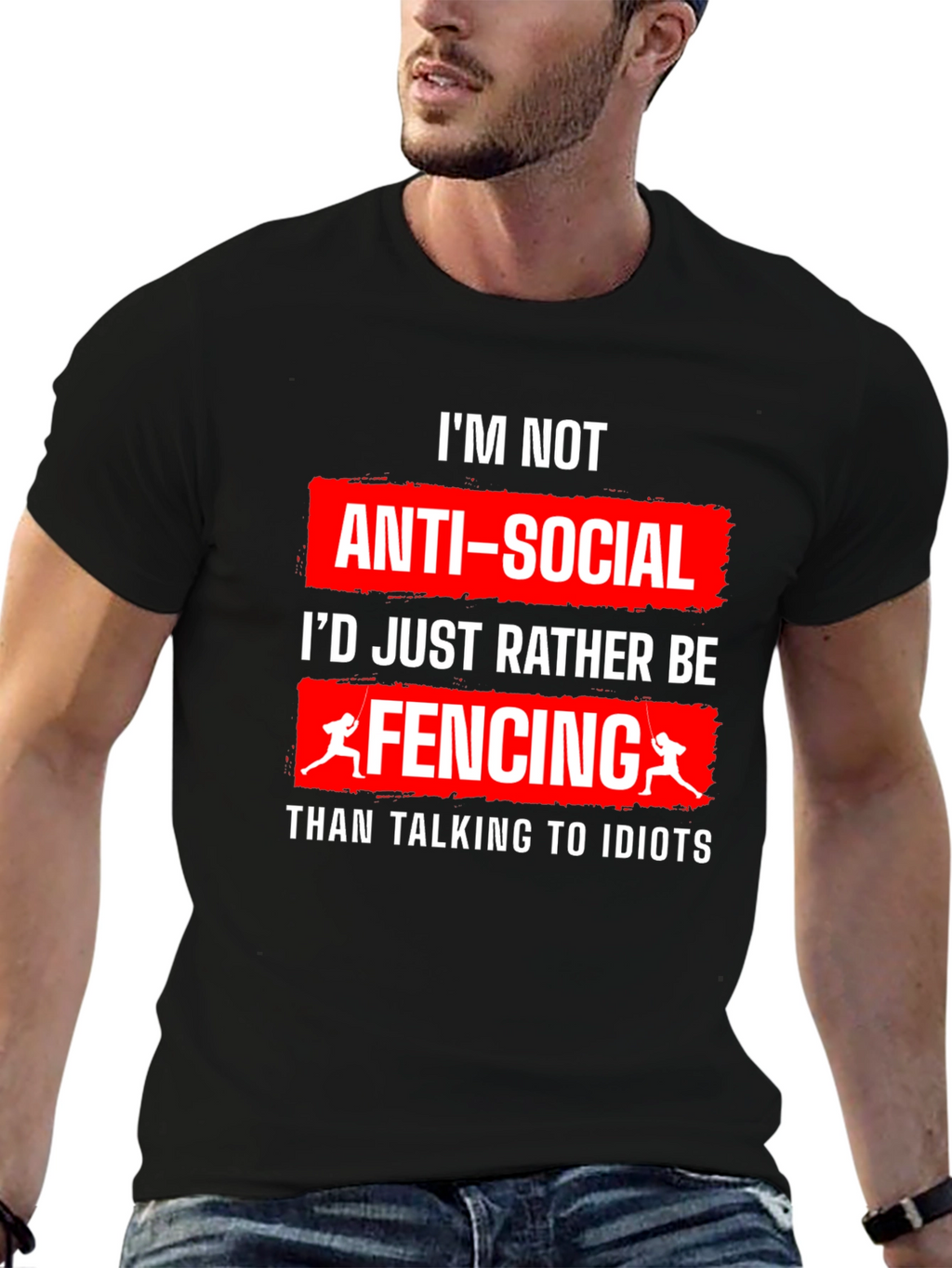 Anti-Social Fencing T-Shirt - Funny Fencer Tee