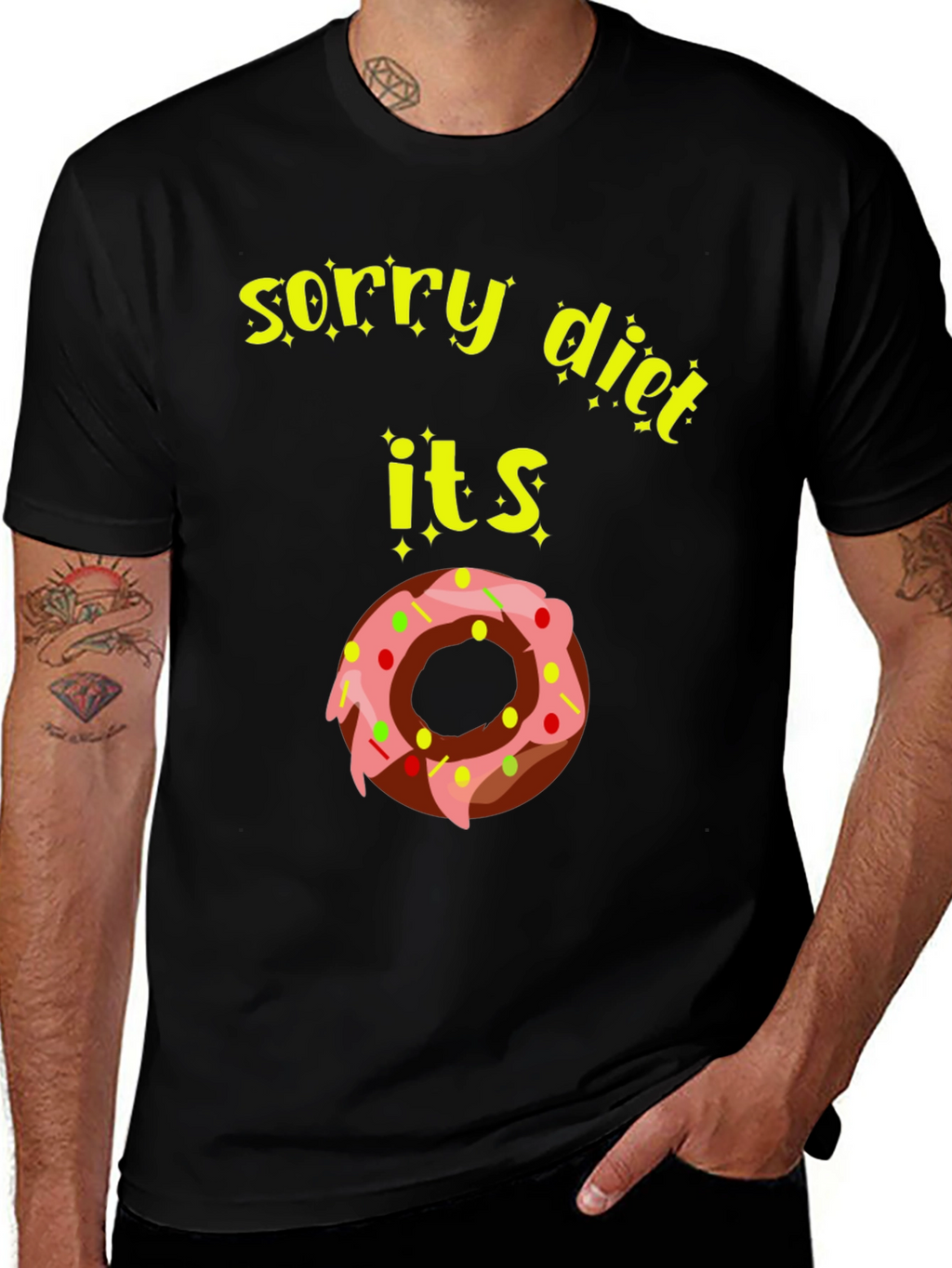Sorry Diet Donut T-Shirt - Funny Foodie Tee