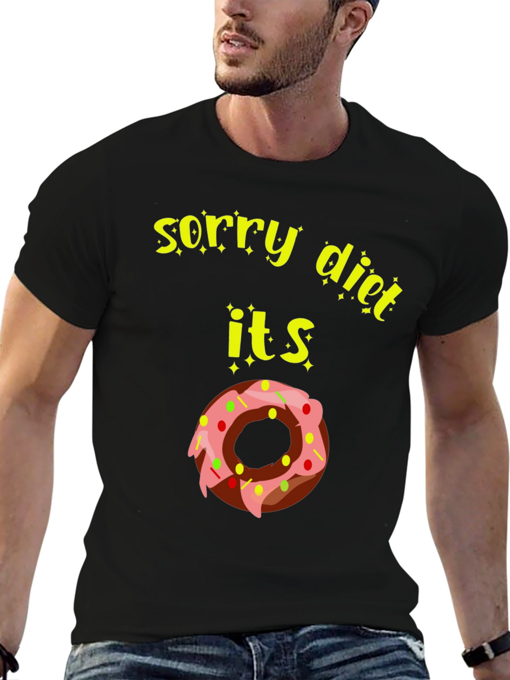 Sorry Diet Donut T-Shirt - Funny Foodie Tee