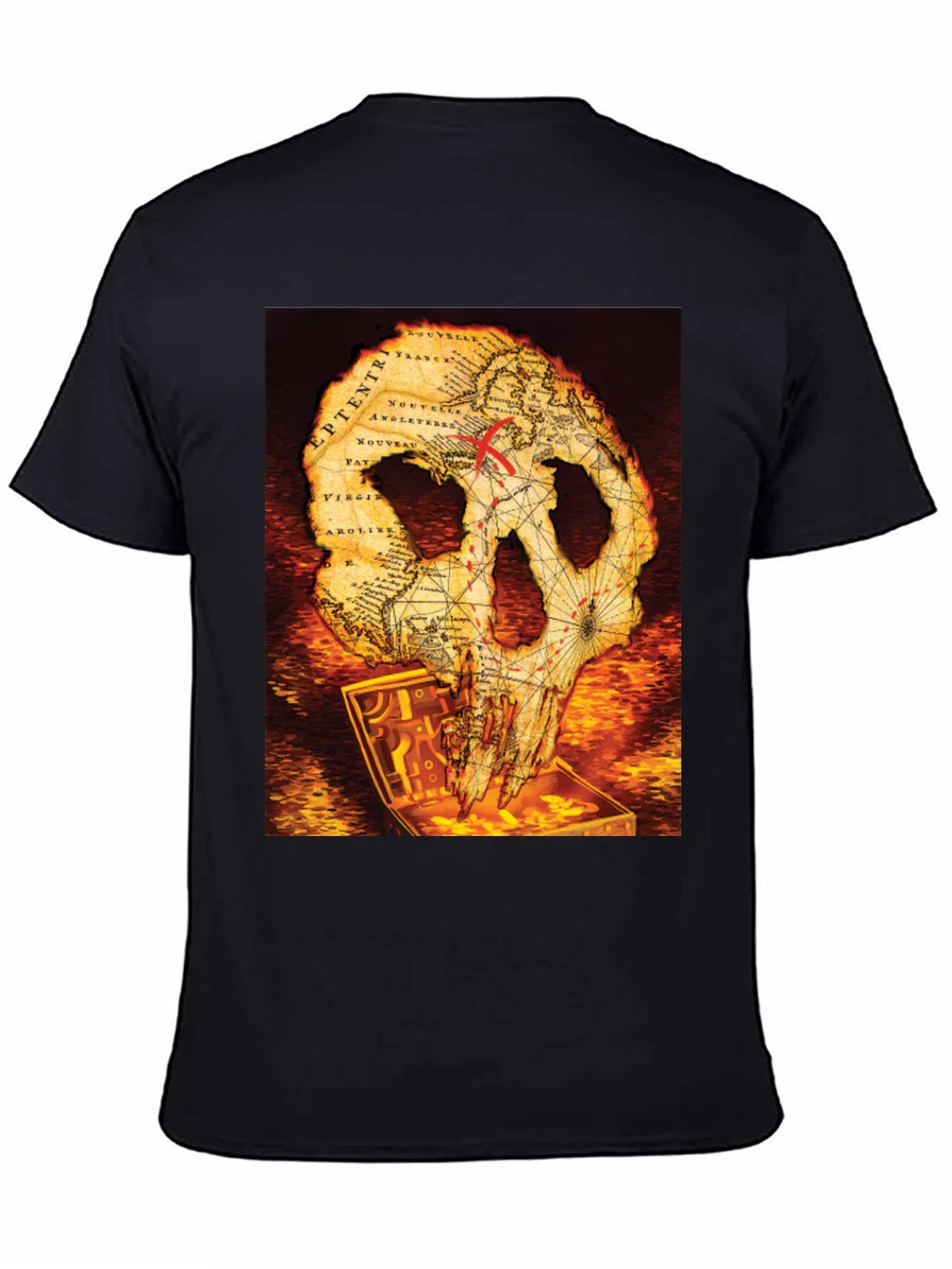 Skull Map Graphic Tee - Pirate Treasure T-Shirt