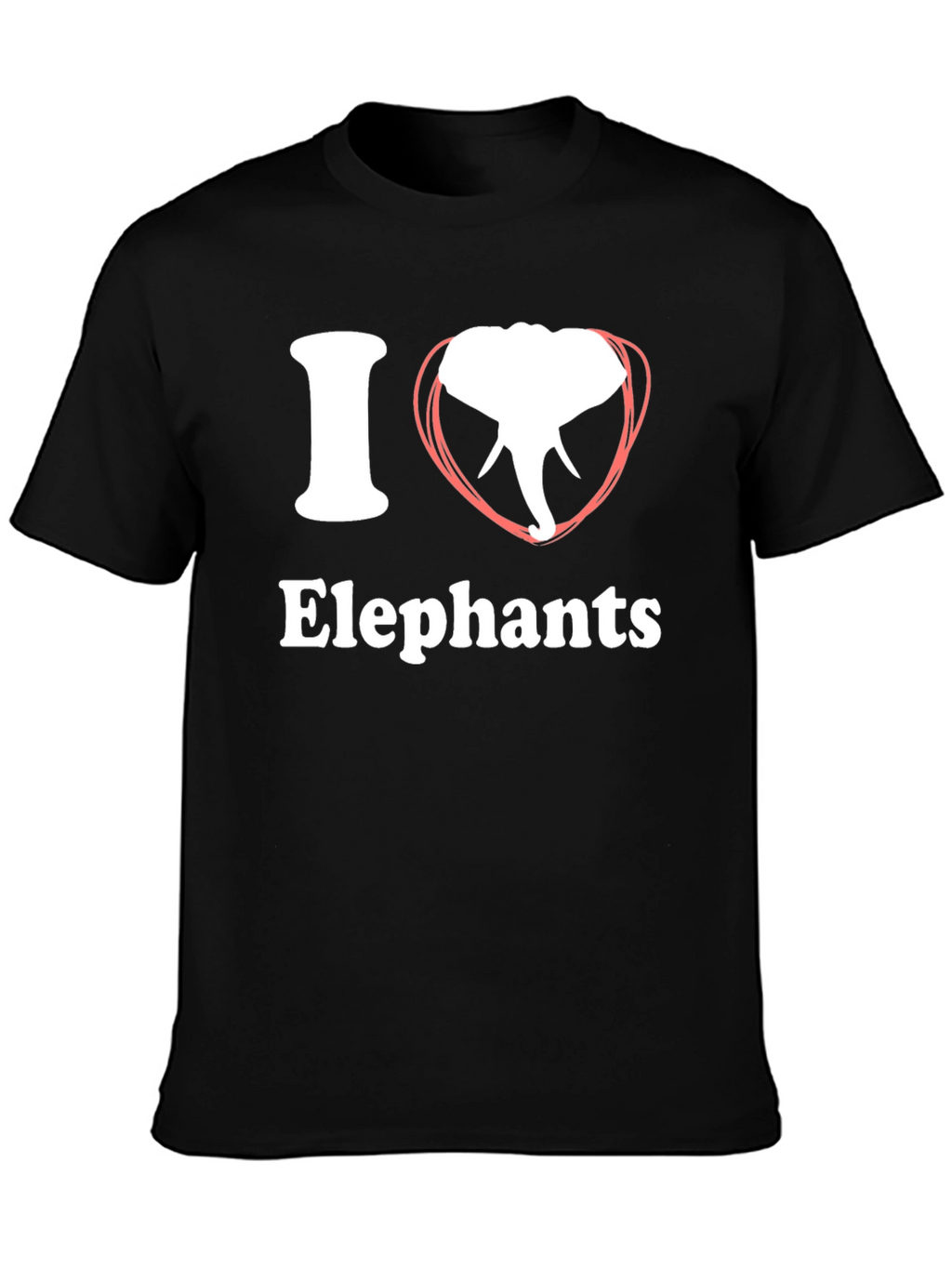 I Heart Elephants Graphic Tee - Black T-Shirt