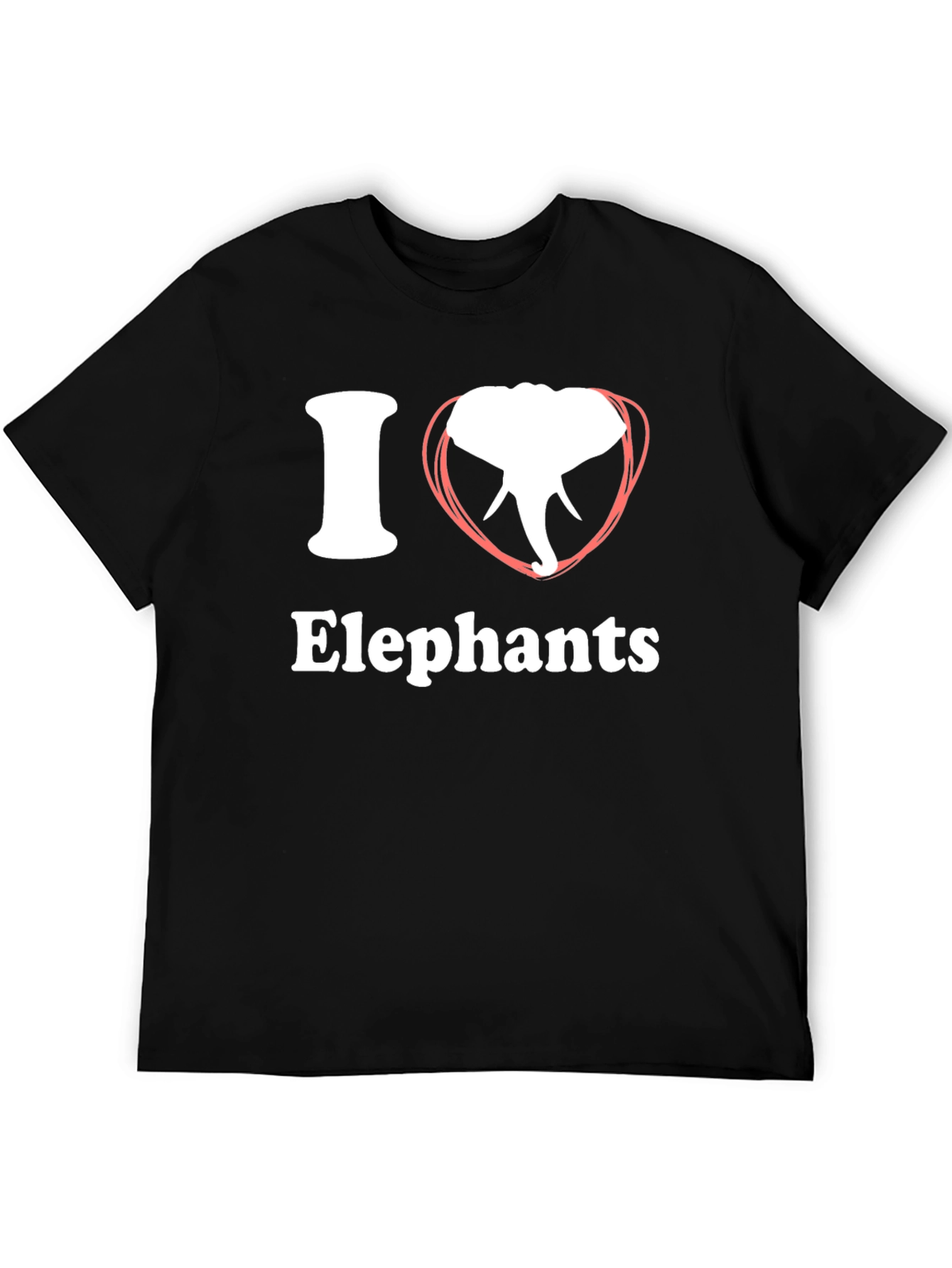 I Heart Elephants Graphic Tee - Black T-Shirt