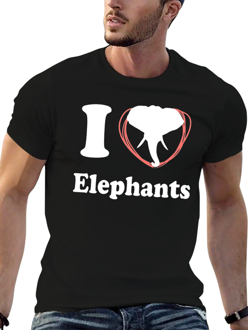 I Heart Elephants Graphic Tee - Black T-Shirt
