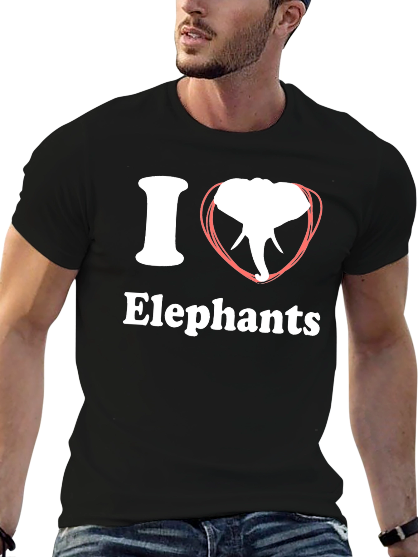 I Heart Elephants Graphic Tee - Black T-Shirt
