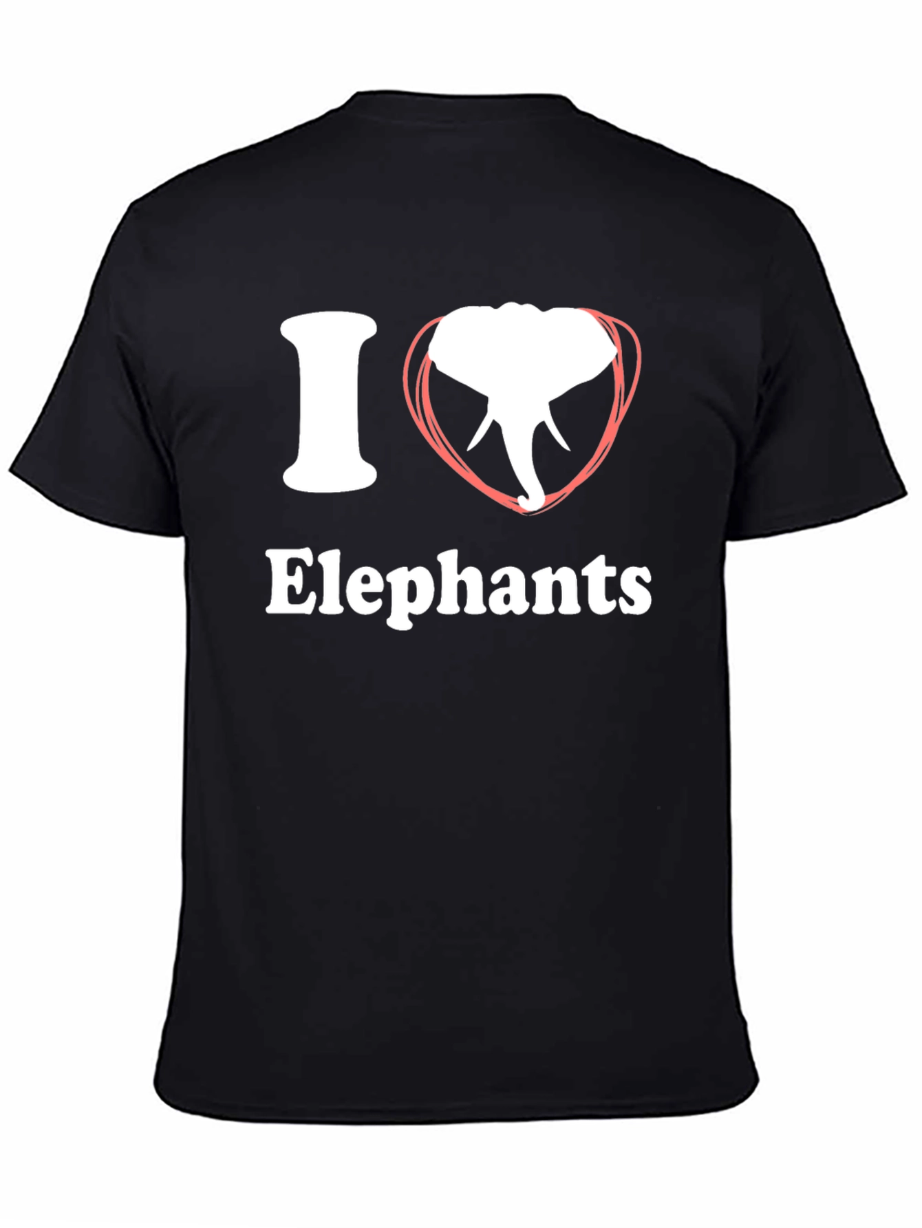 I Heart Elephants Graphic Tee - Black T-Shirt