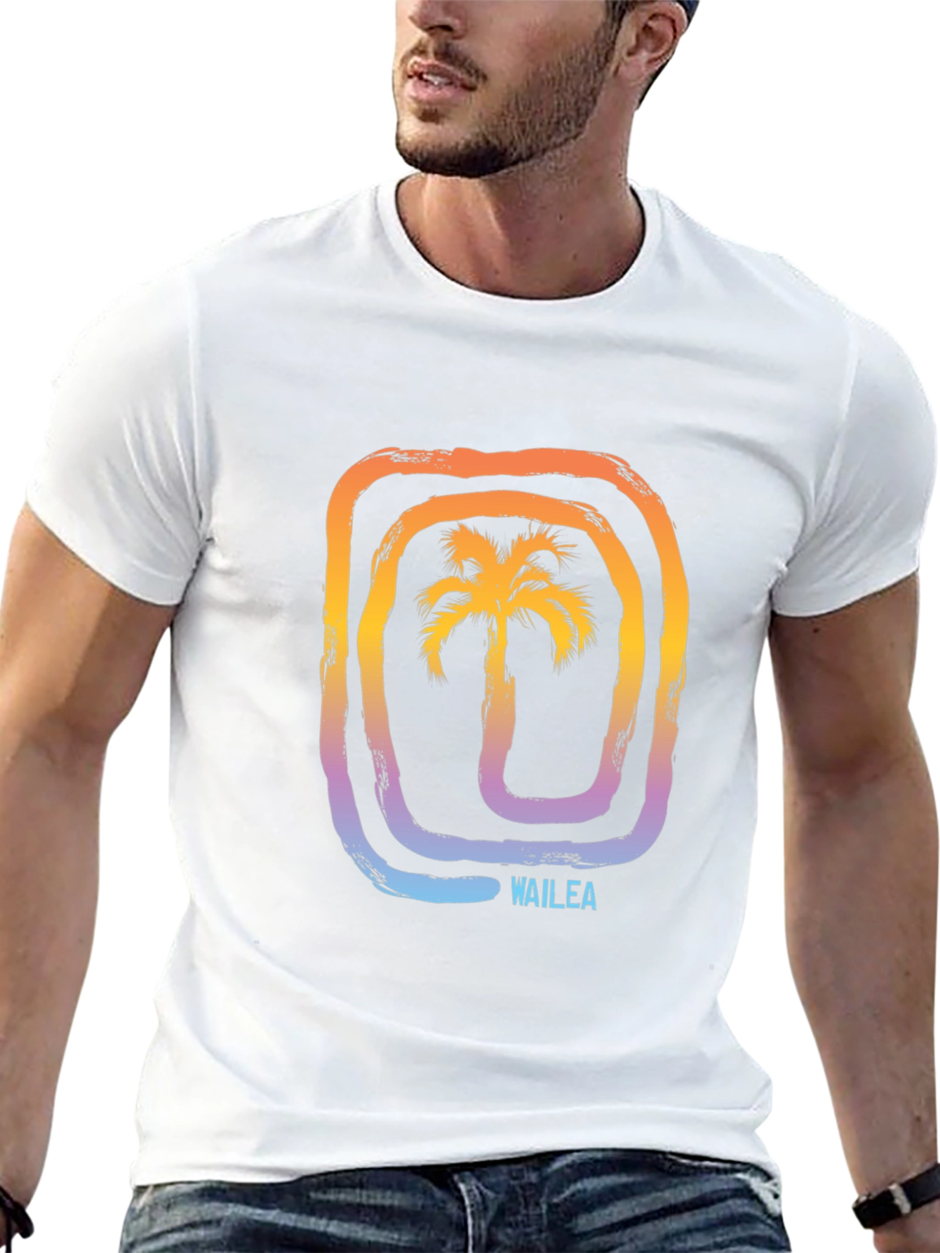 Wailea Palm Tree Graphic Tee - Stylish Black T-Shirt