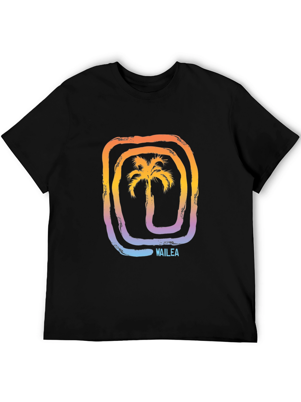 Wailea Palm Tree Graphic Tee - Stylish Black T-Shirt