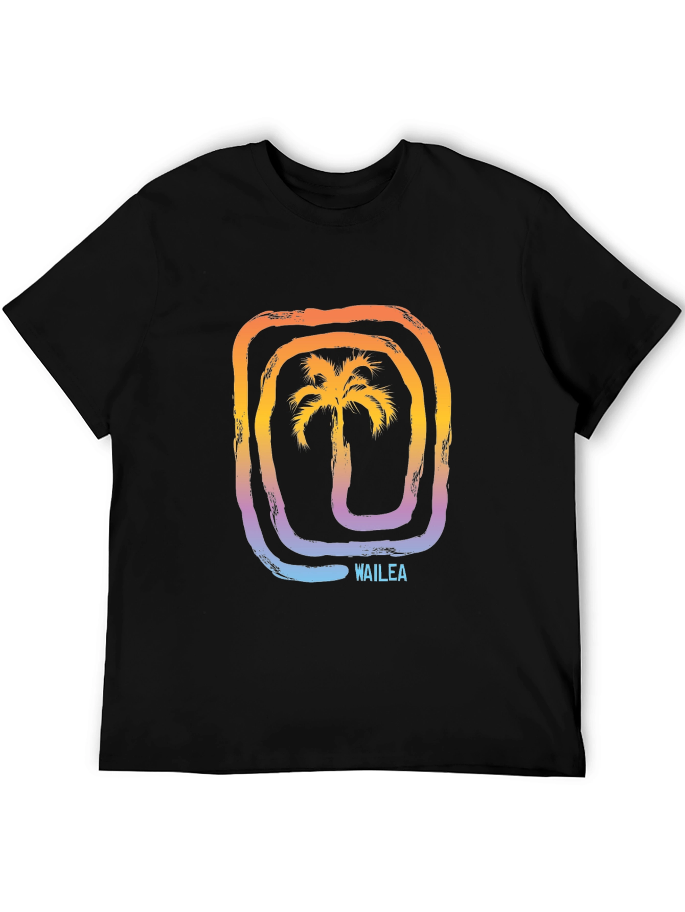 Wailea Palm Tree Graphic Tee - Stylish Black T-Shirt