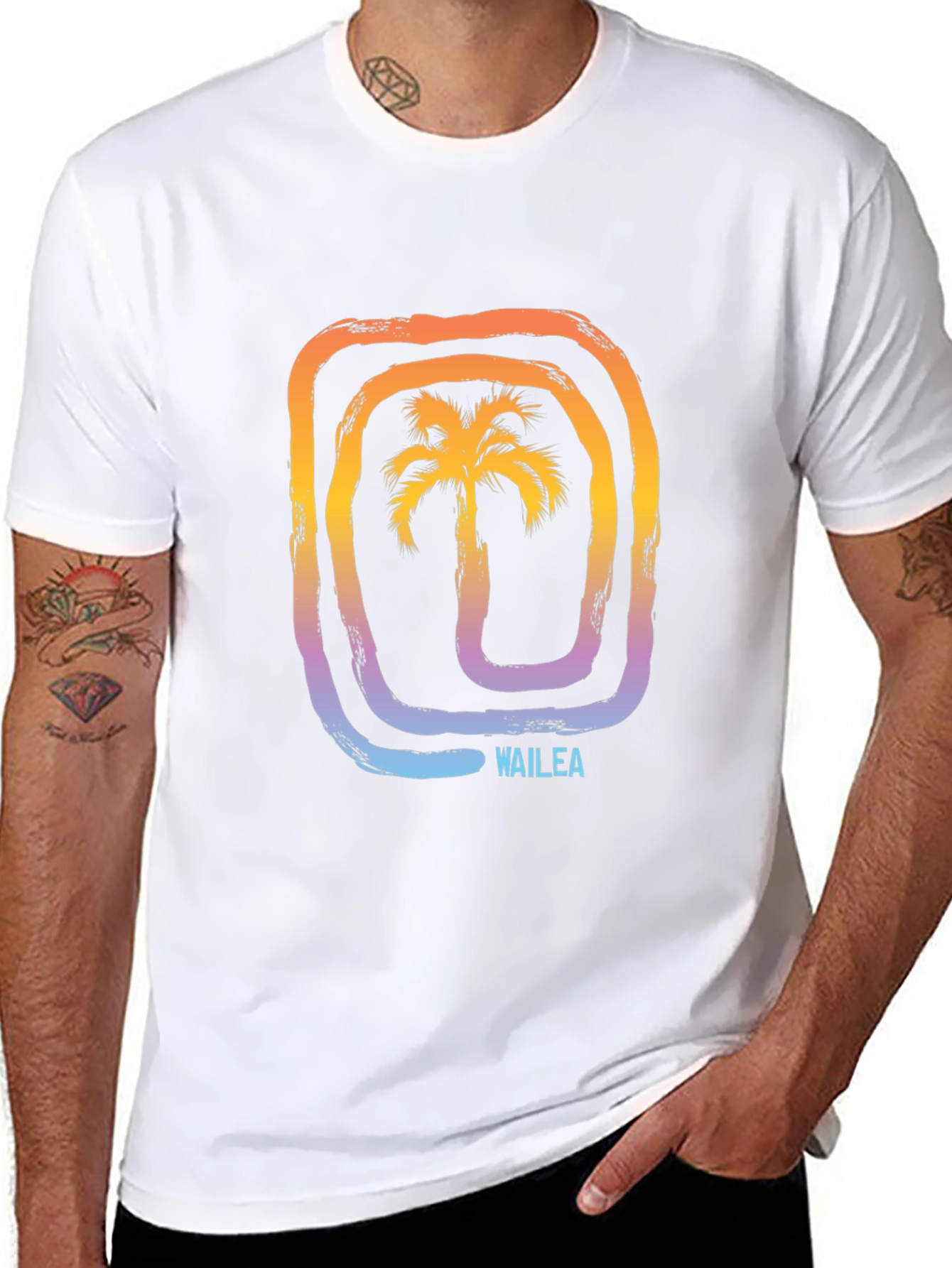 Wailea Palm Tree Graphic Tee - Stylish Black T-Shirt