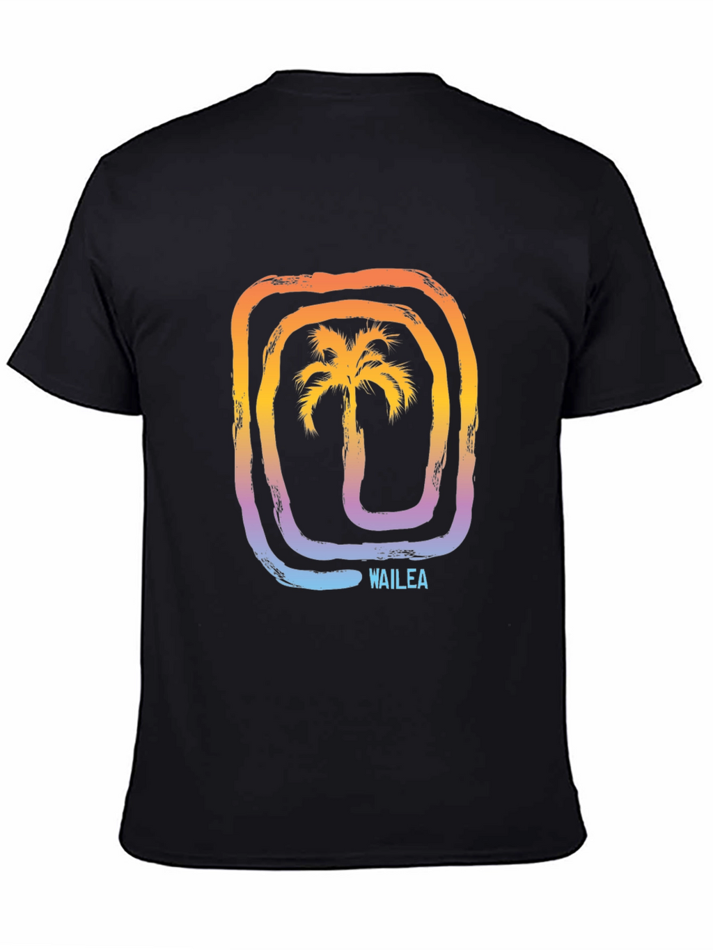 Wailea Palm Tree Graphic Tee - Stylish Black T-Shirt