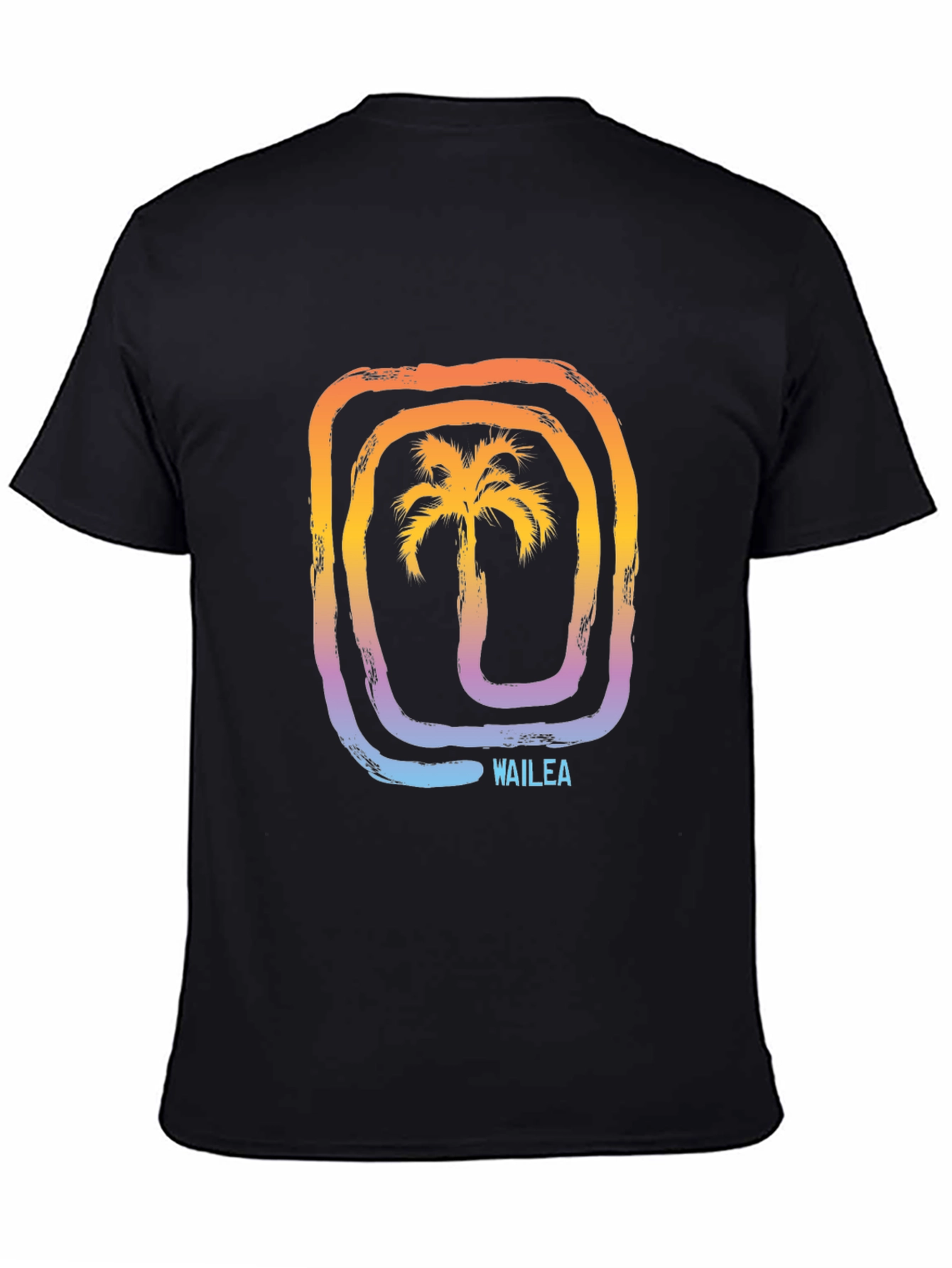 Wailea Palm Tree Graphic Tee - Stylish Black T-Shirt