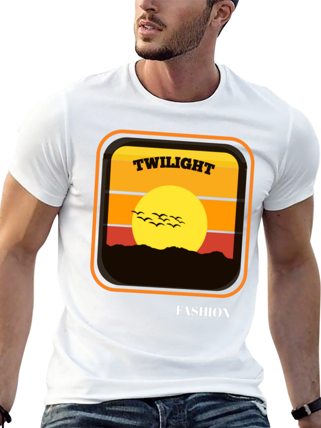 Twilight Fashion Graphic Tee - Retro Sunset Design
