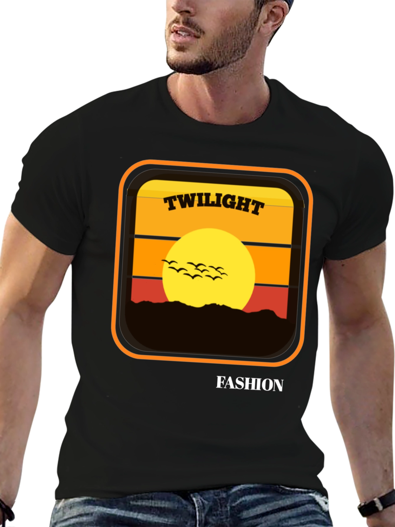 Twilight Fashion Graphic Tee - Retro Sunset Design