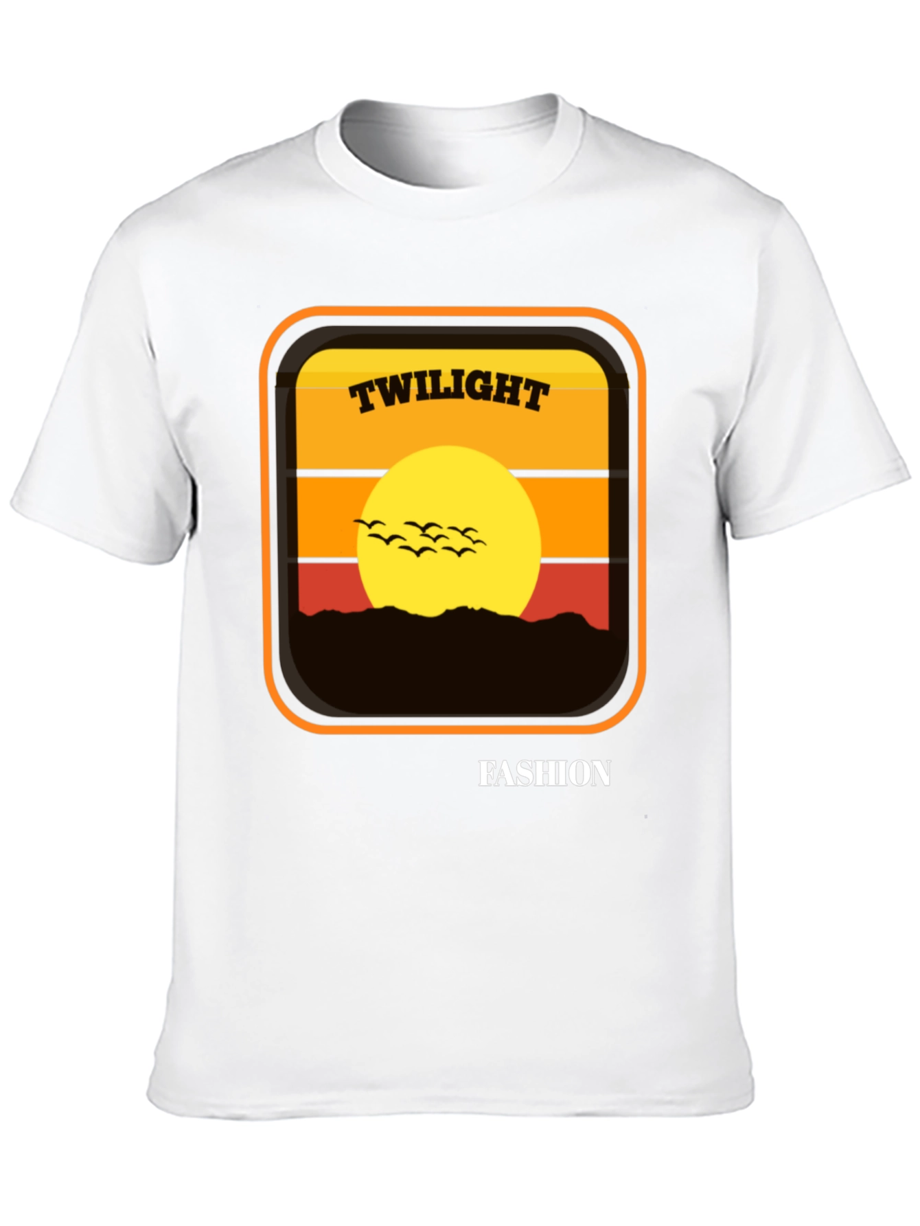 Twilight Fashion Graphic Tee - Retro Sunset Design