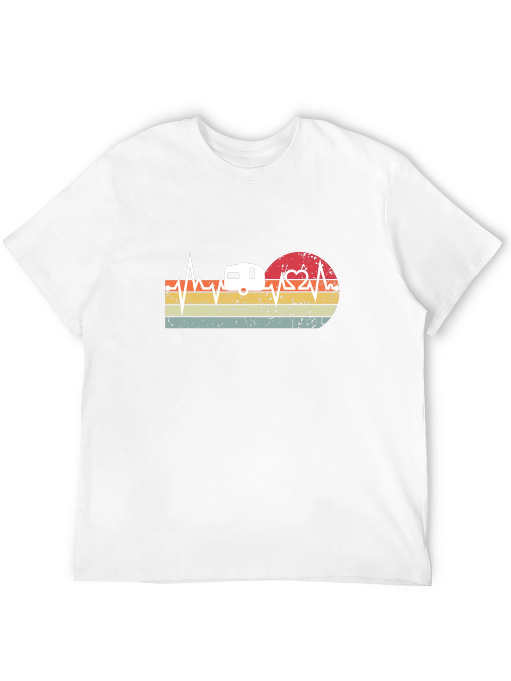 Retro Camping Heartbeat T-Shirt