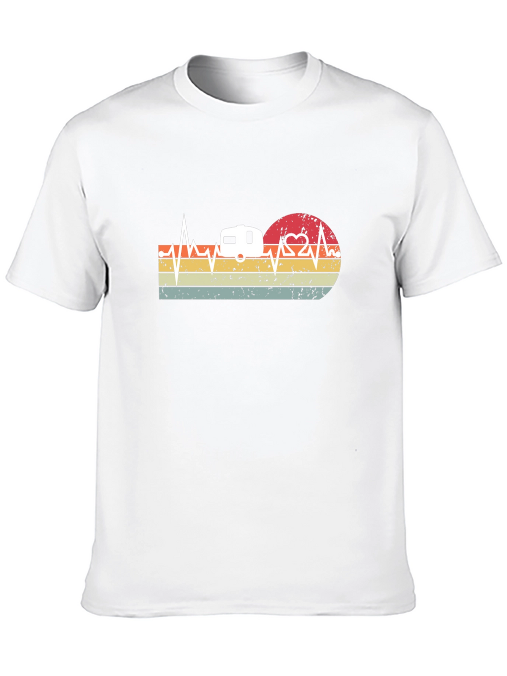 Retro Camping Heartbeat T-Shirt
