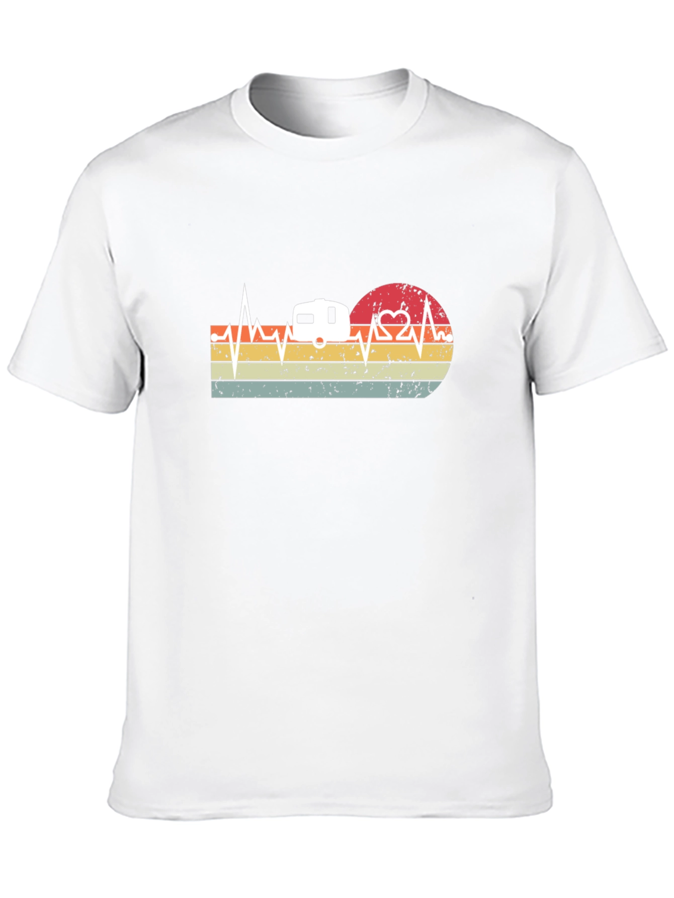 Retro Camping Heartbeat T-Shirt