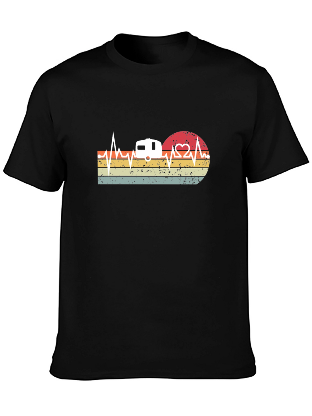 Retro Camping Heartbeat T-Shirt