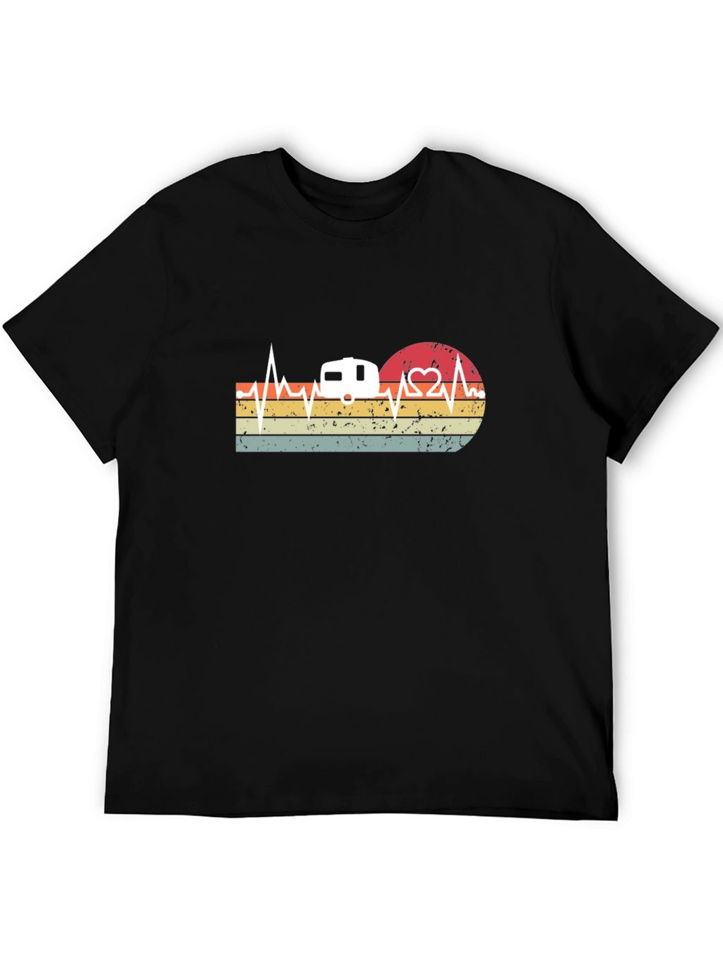 Retro Camping Heartbeat T-Shirt