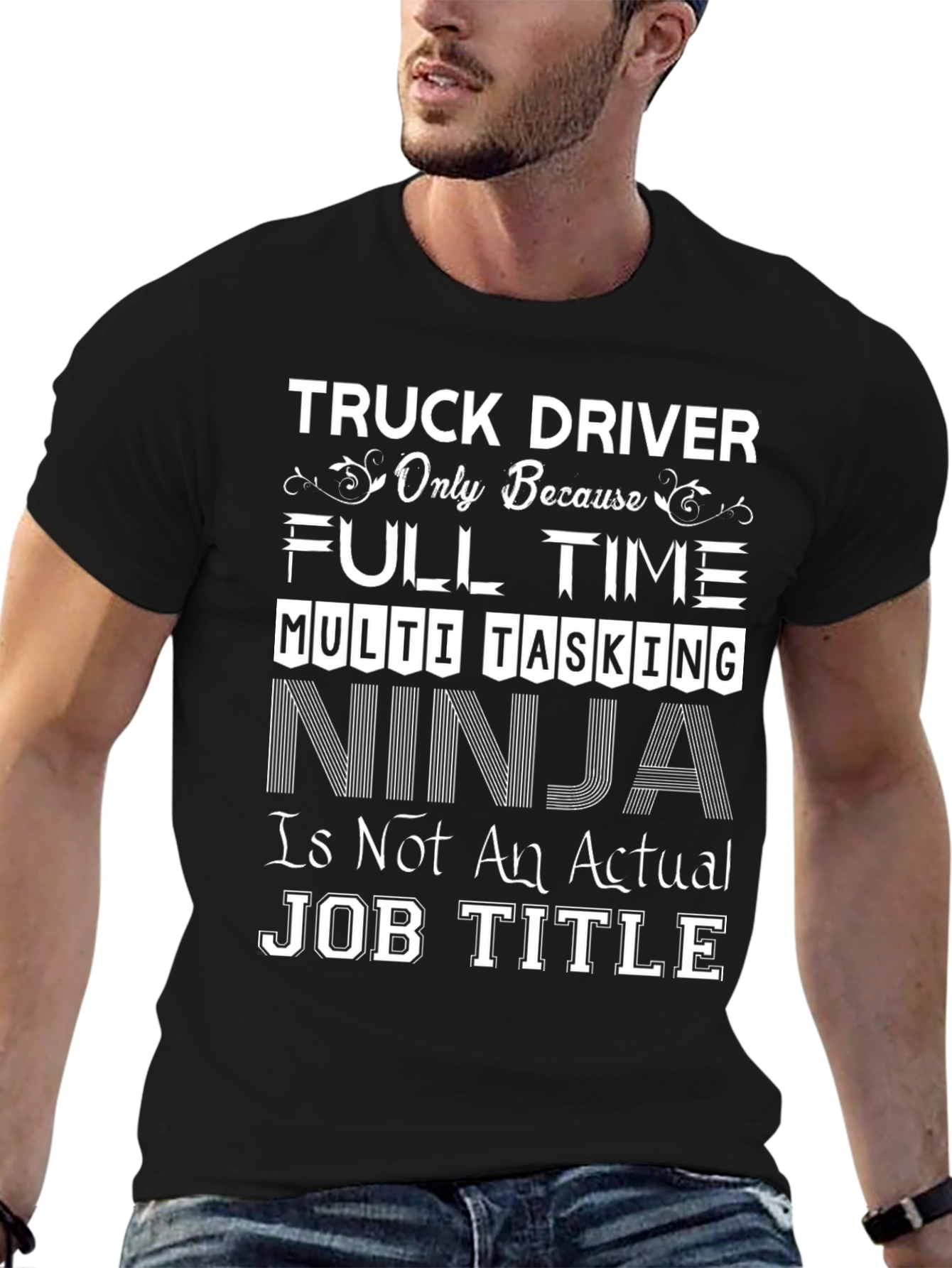 Truck Driver Full Time Ninja Job T-Shirt