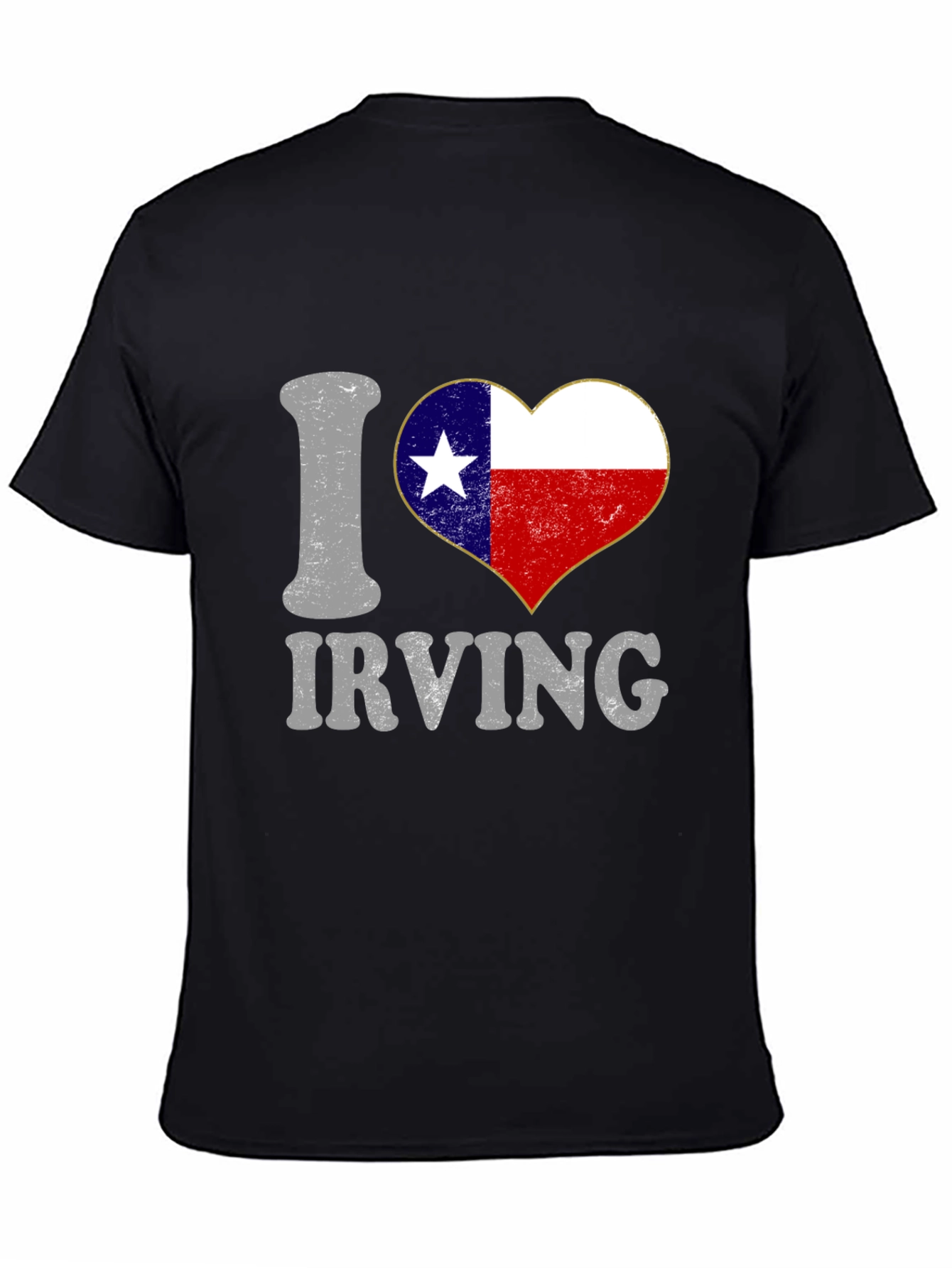I Love Irving Texas Flag Heart T-Shirt