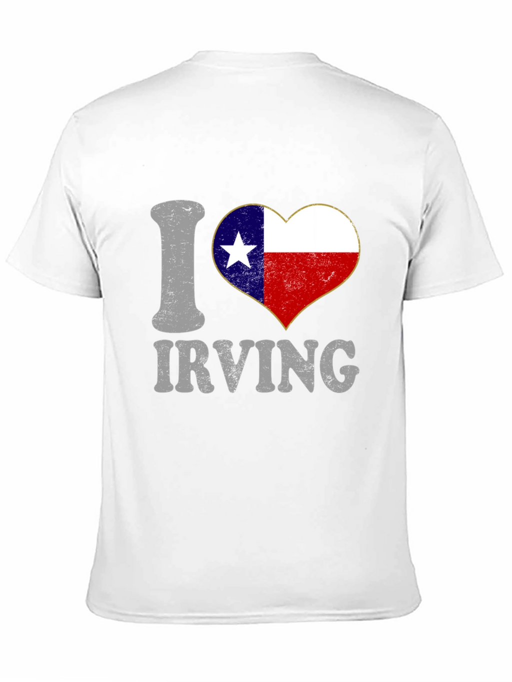 I Love Irving Texas Flag Heart T-Shirt