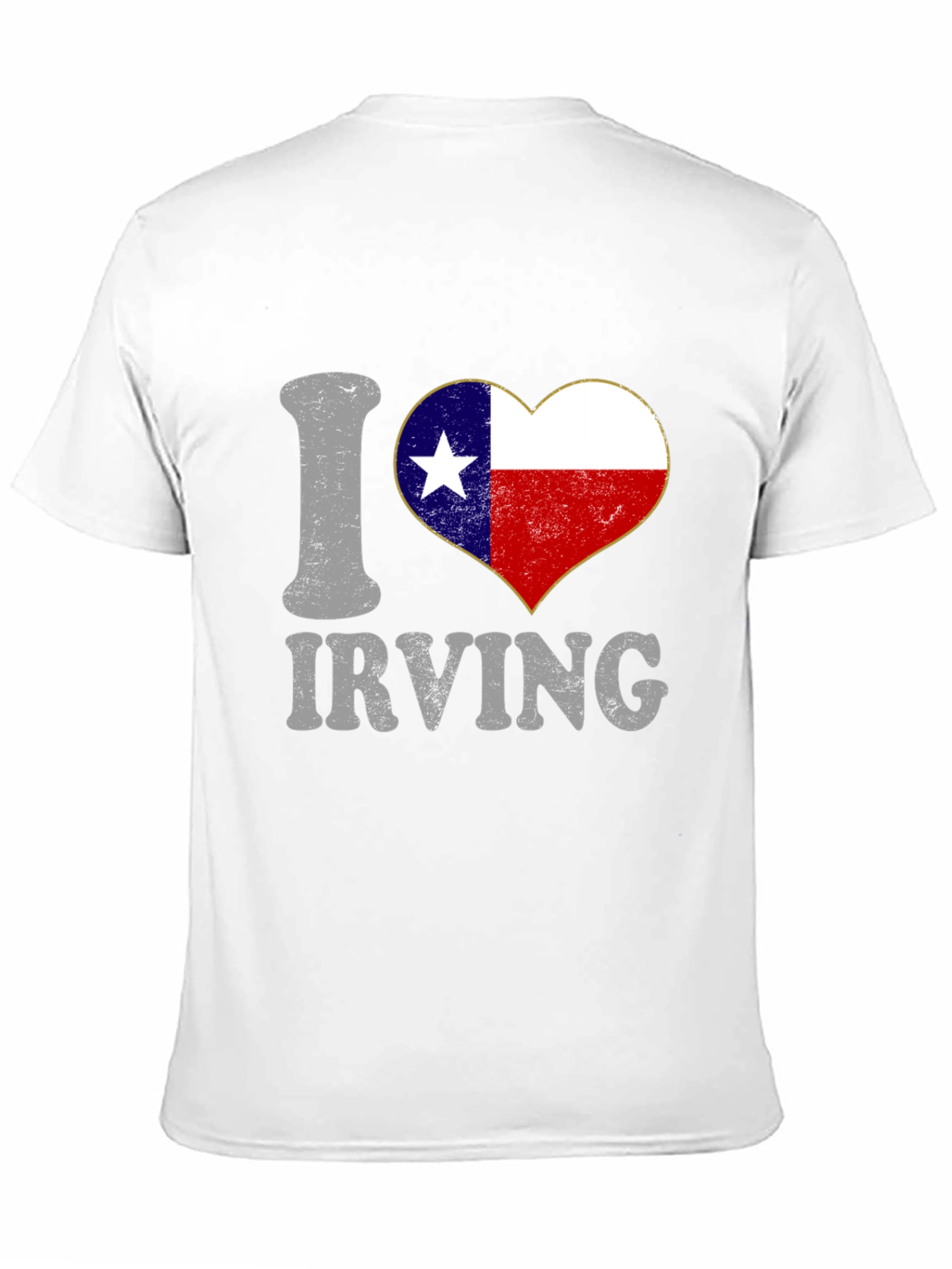 I Love Irving Texas Flag Heart T-Shirt