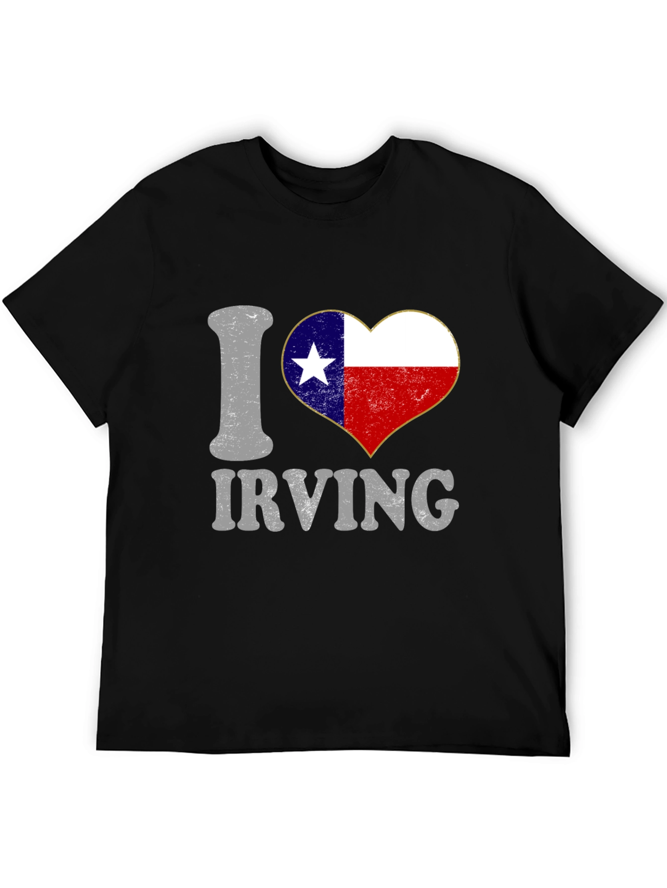 I Love Irving Texas Flag Heart T-Shirt