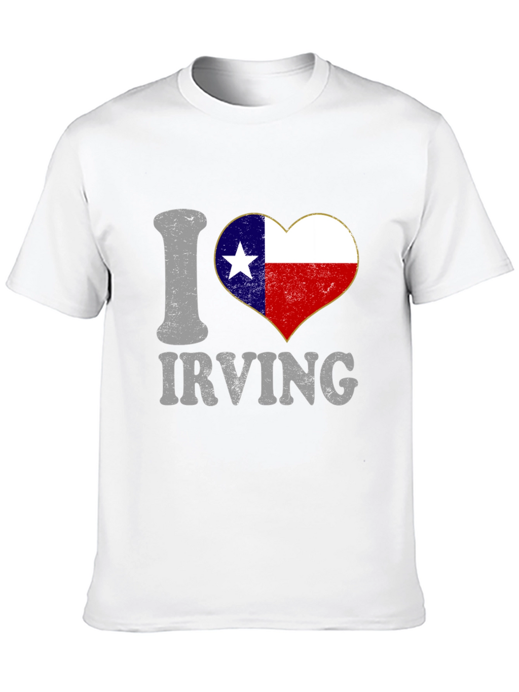 I Love Irving Texas Flag Heart T-Shirt