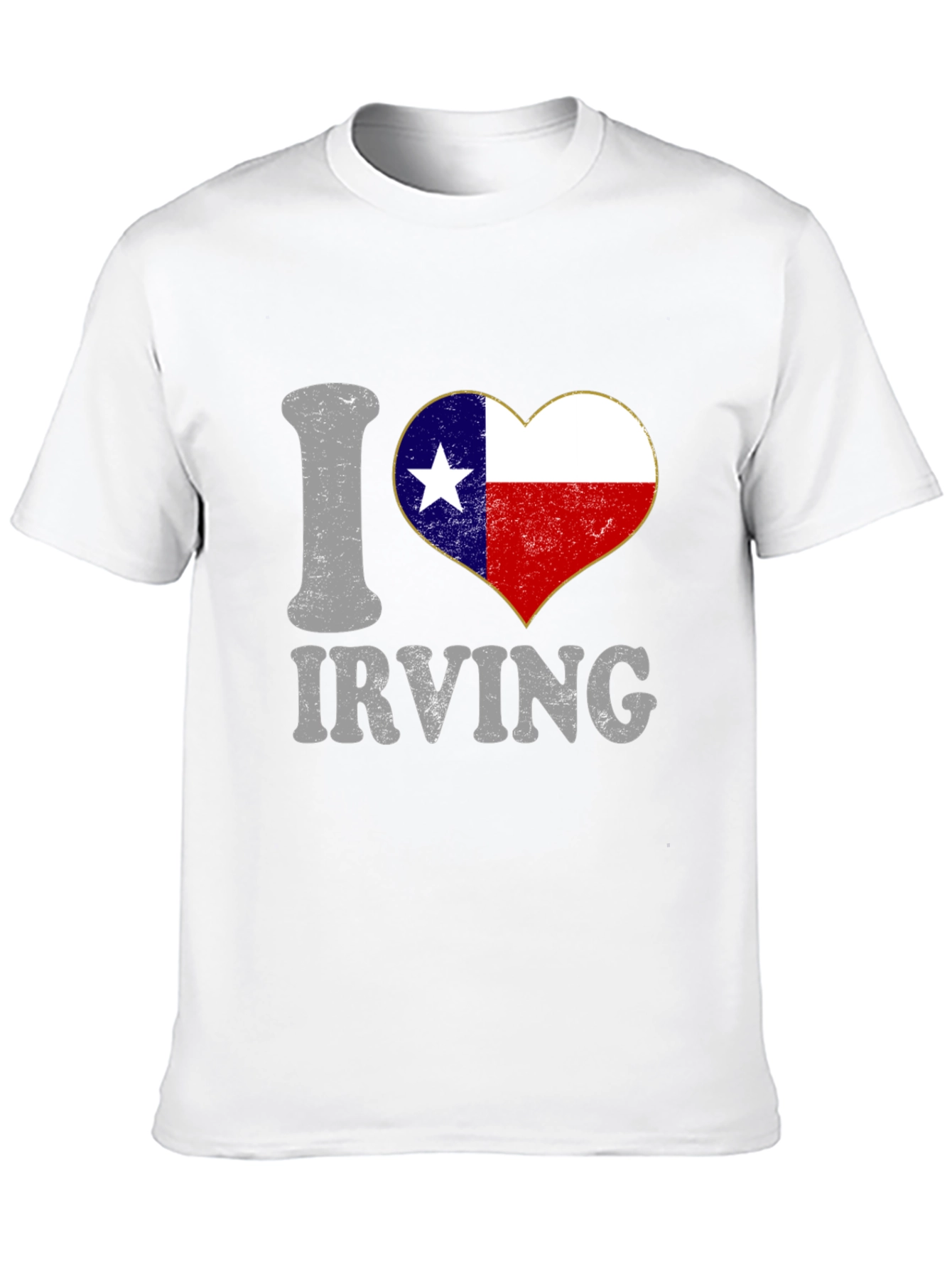 I Love Irving Texas Flag Heart T-Shirt