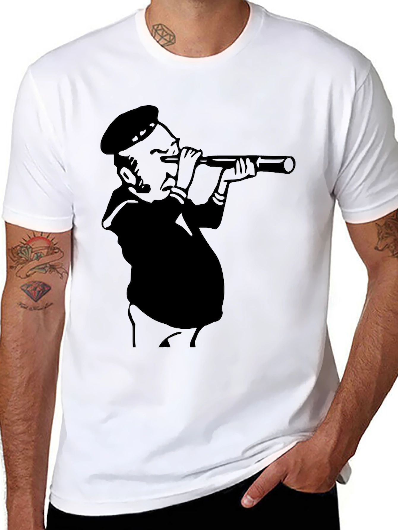 Nautical Lookout T-Shirt - Black Graphic Tee