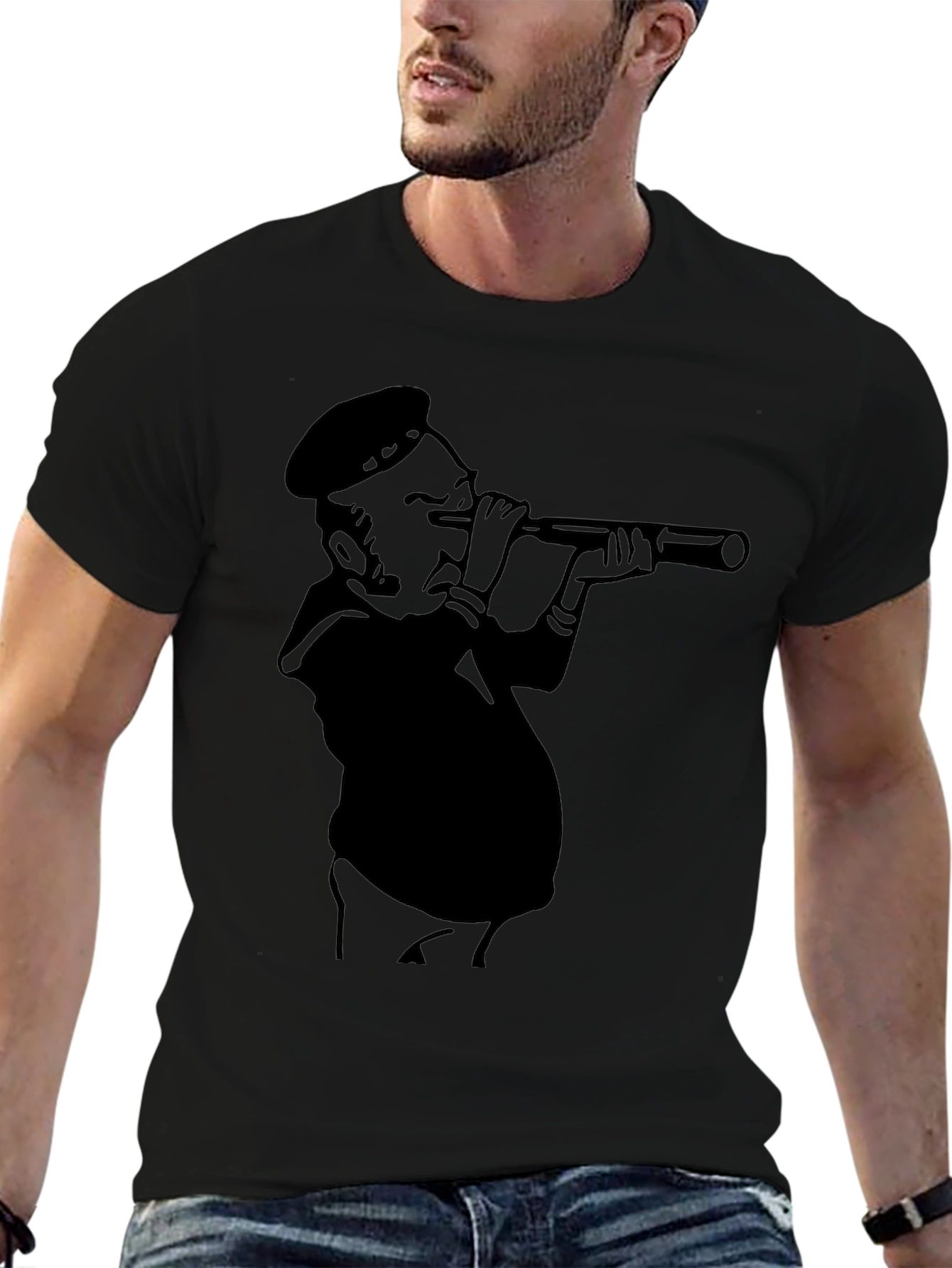 Nautical Lookout T-Shirt - Black Graphic Tee