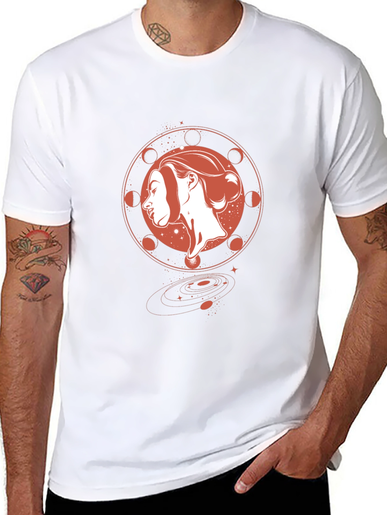 Celestial Woman Graphic Black T-Shirt