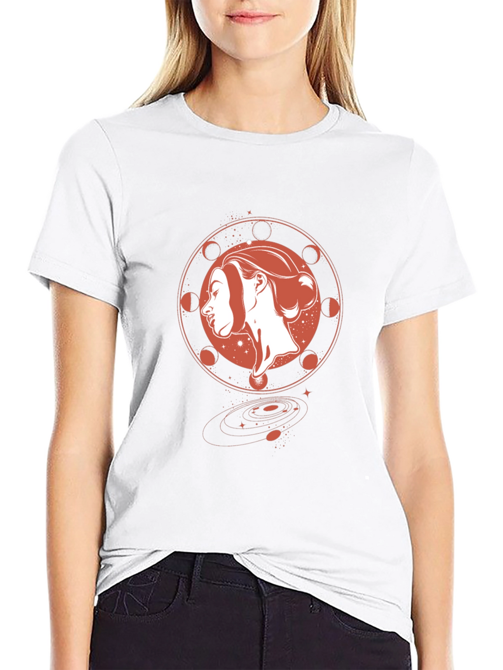 Celestial Woman Graphic Black T-Shirt