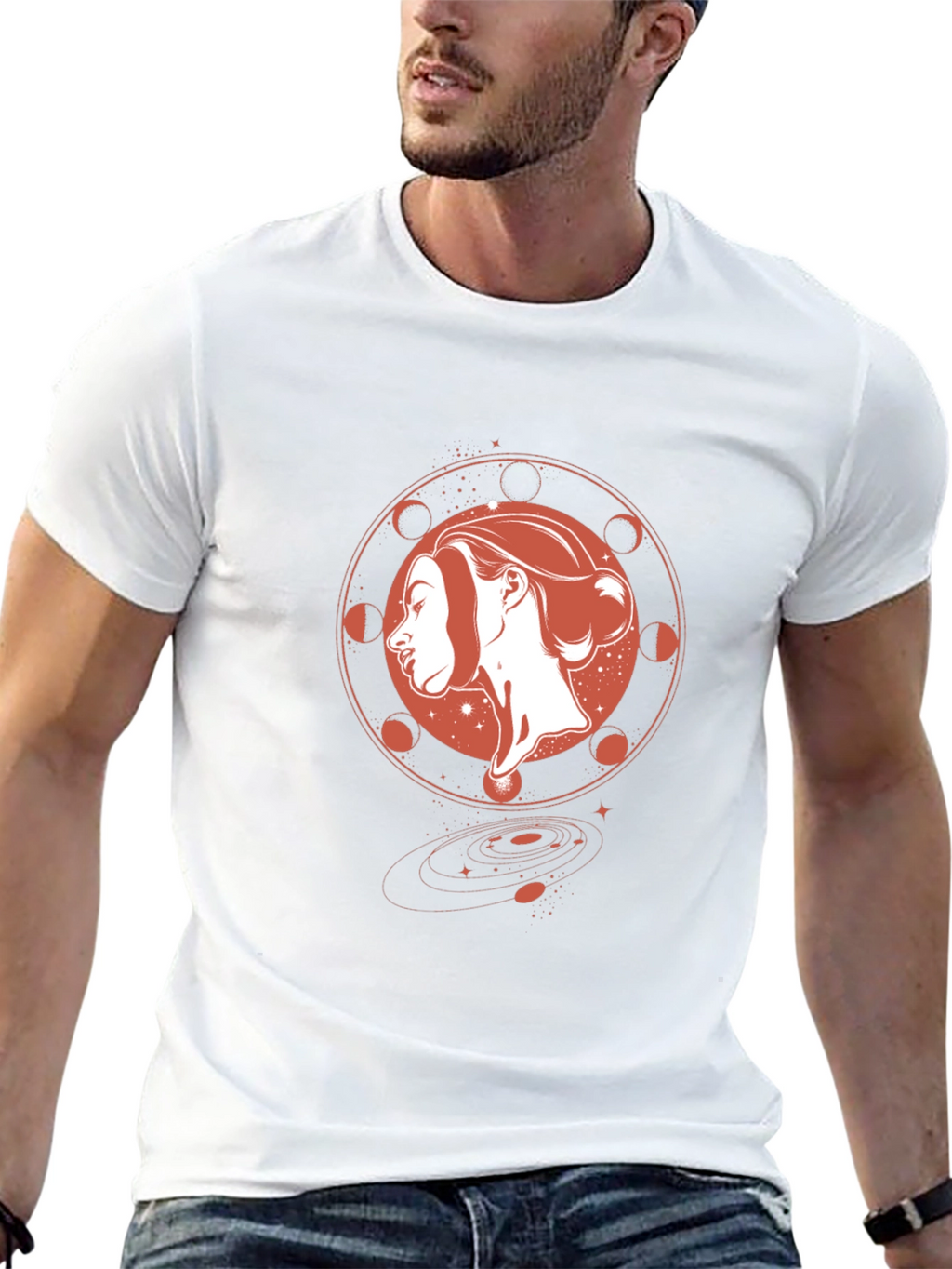 Celestial Woman Graphic Black T-Shirt